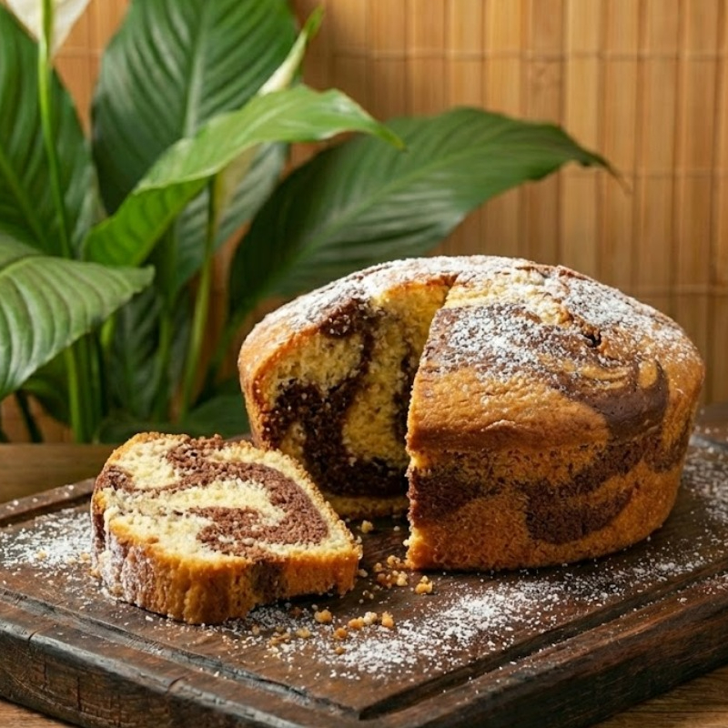 Bolo caseiro de Baunilha com Chocolate