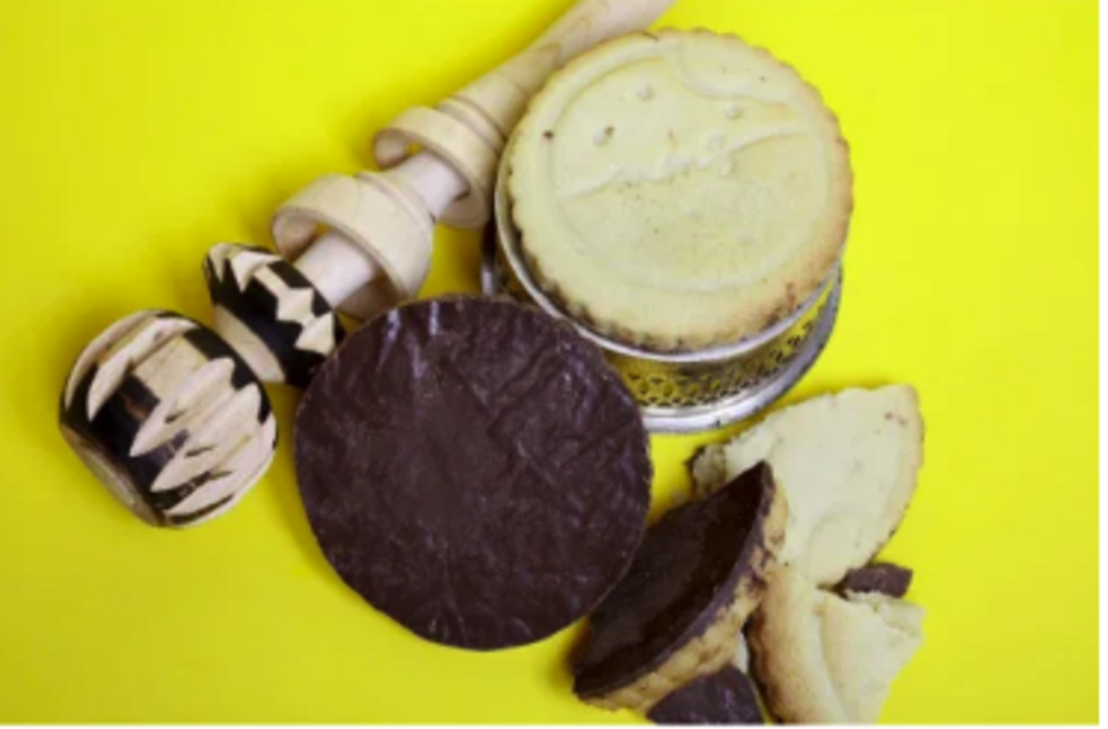 Galleta moneda de mantequilla chocolate