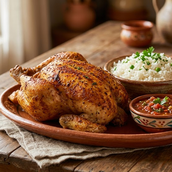 1 Pollo, Salsa y Arroz