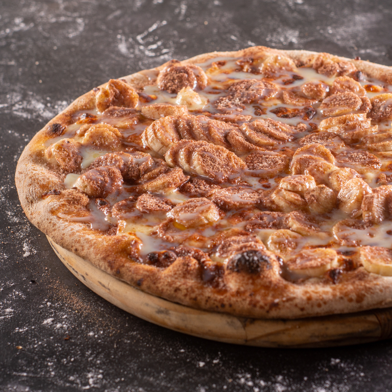 Leite Condensado, Banana em Rodelas, Açúcar, Canela, Mussarela