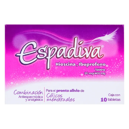Espadiva (Hioscina/Ibuprofeno) Caja con 10 Tableta