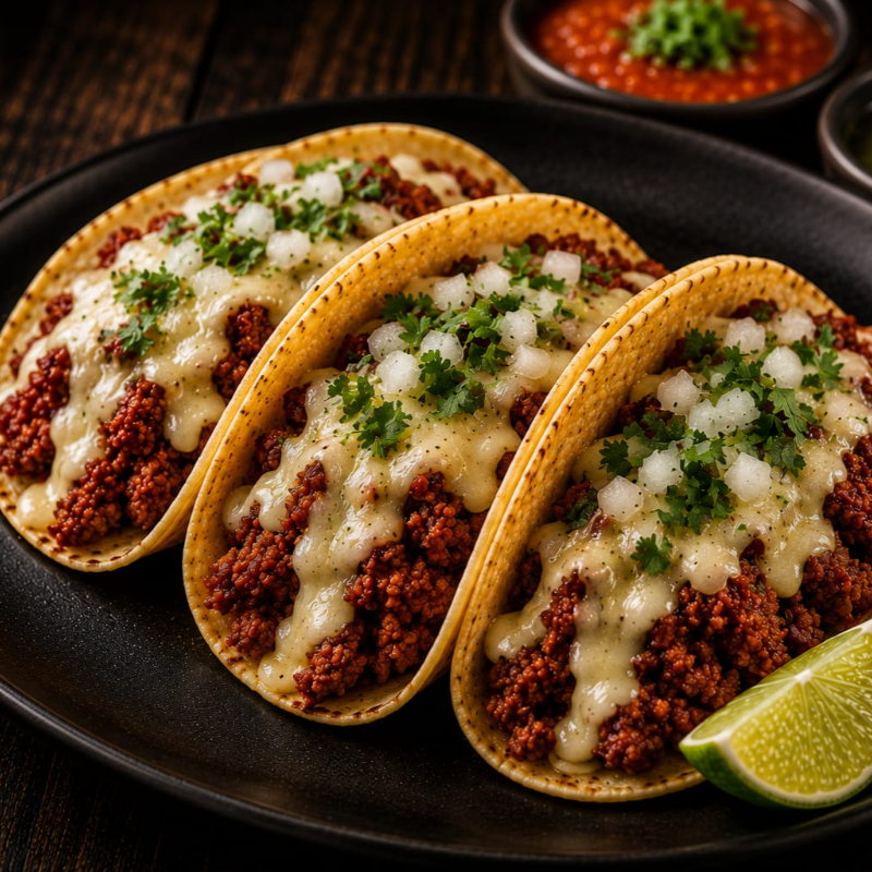 Taco de Chorizo con Queso