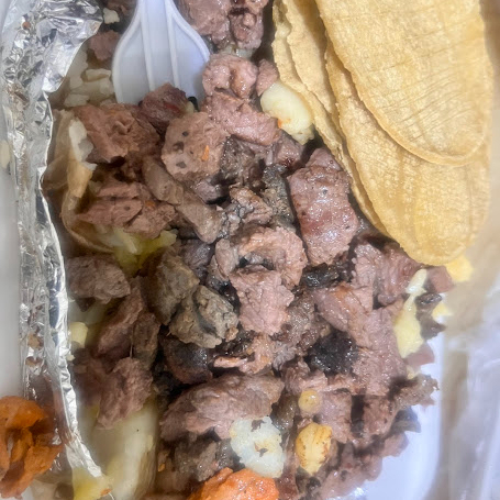 Papa asada de Bisteck