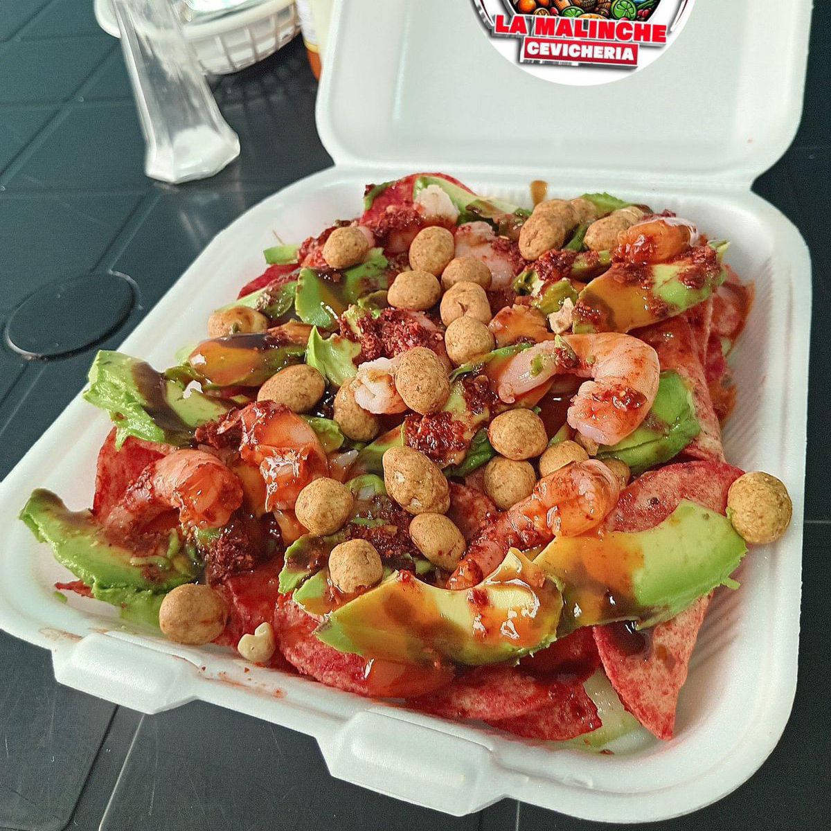 Charola con Camarones Doble *Verdes