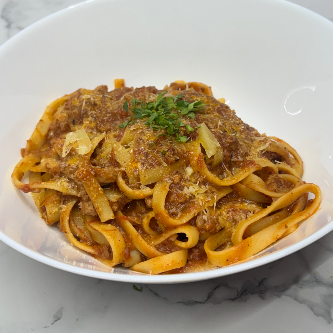 Pasta Fetuçcini a la Boloñesa