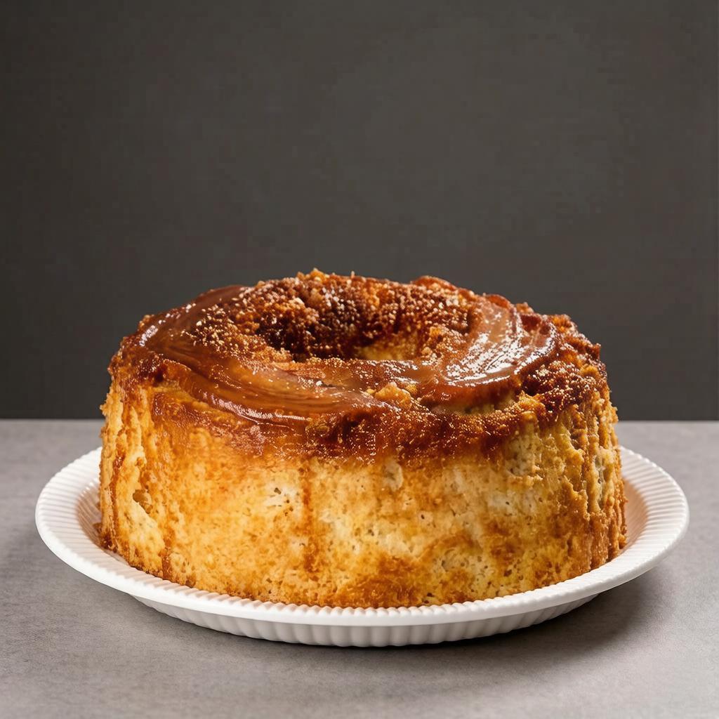 Bolo de banana caramelizada fofinho e molhadinho, com sabor caseiro e toque especial que lembra café da tarde na casa da vó.