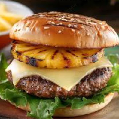 Hamburguesa Hawaiana con papas