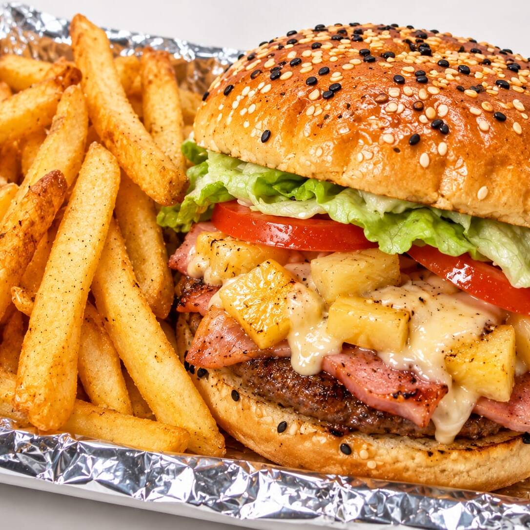 Hamburguesa Hawaiana.