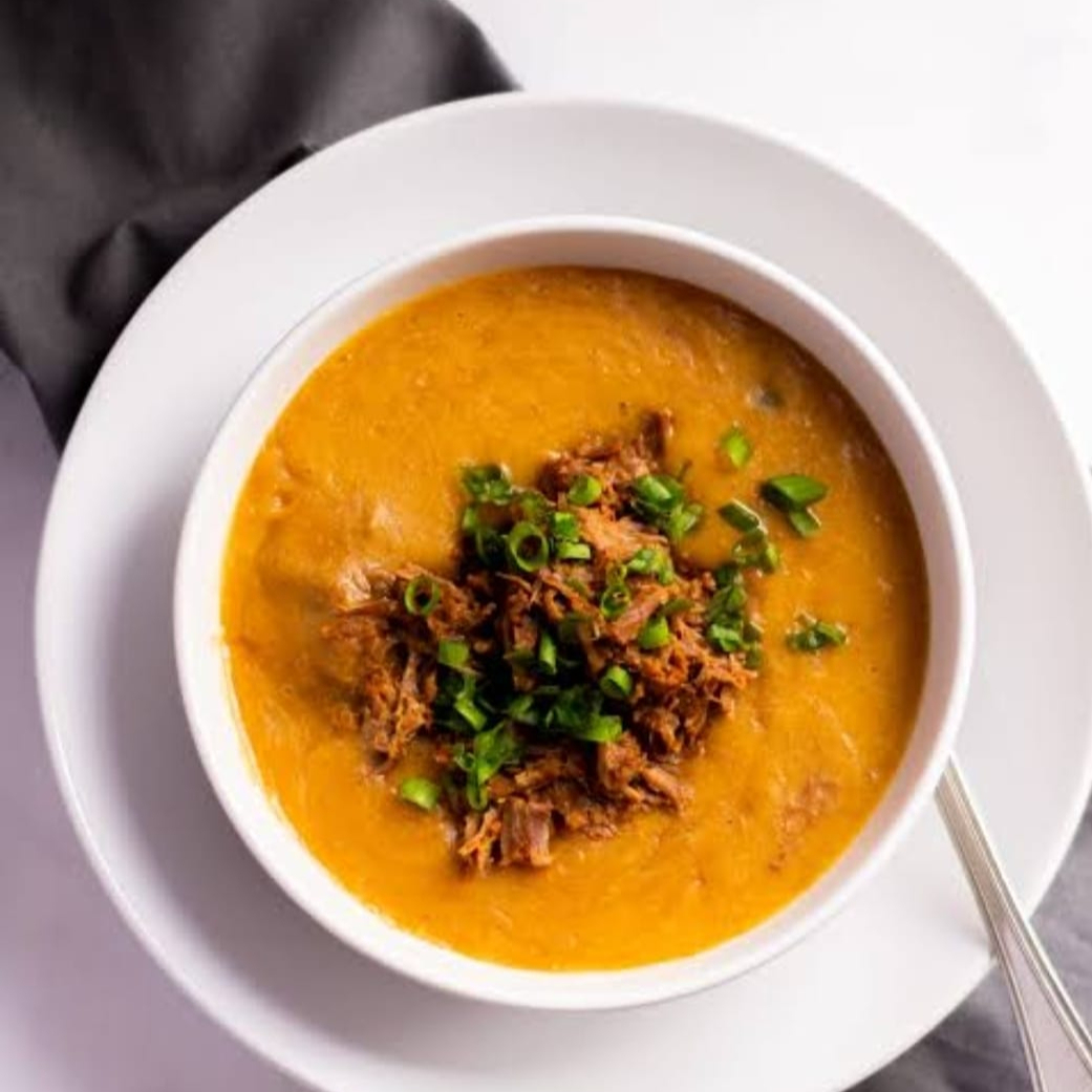 Sopa de Abóbora com carne moída