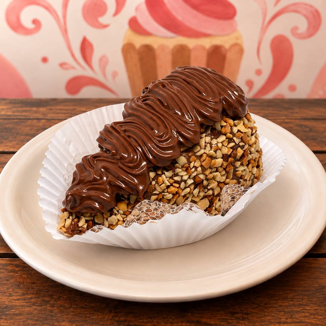 Uma verdadeira obra-prima em forma de doce! Nossa Coxinha de Ferrero Rocher com Morango é feita com brigadeiro de avelã, recheada com um morango fresco e suculento, e coberta com uma combinação irresistível de avelã triturada e Nutella. Com aproximadamente 110 gramas, essa delícia é perfeita para quem busca uma experiência gourmet única, onde a sofisticação do Ferrero Rocher se encontra com a doçura do morango. Um presente para o paladar em cada mordida!