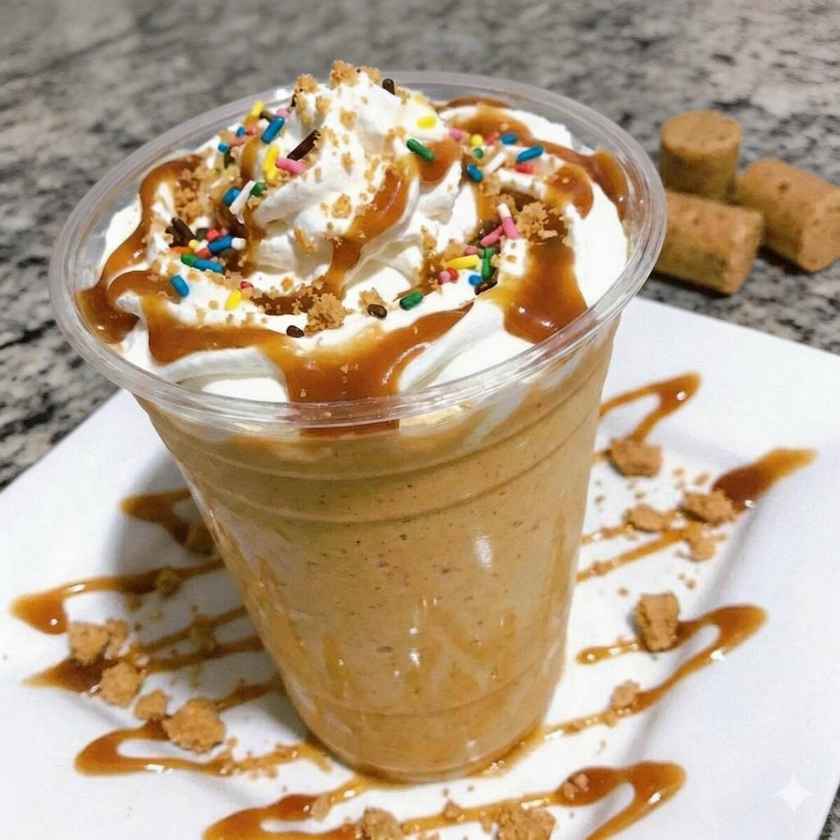 Denso na medida certa, batido com Muita paçoca. Finalizado com chantilly cremoso por cima.