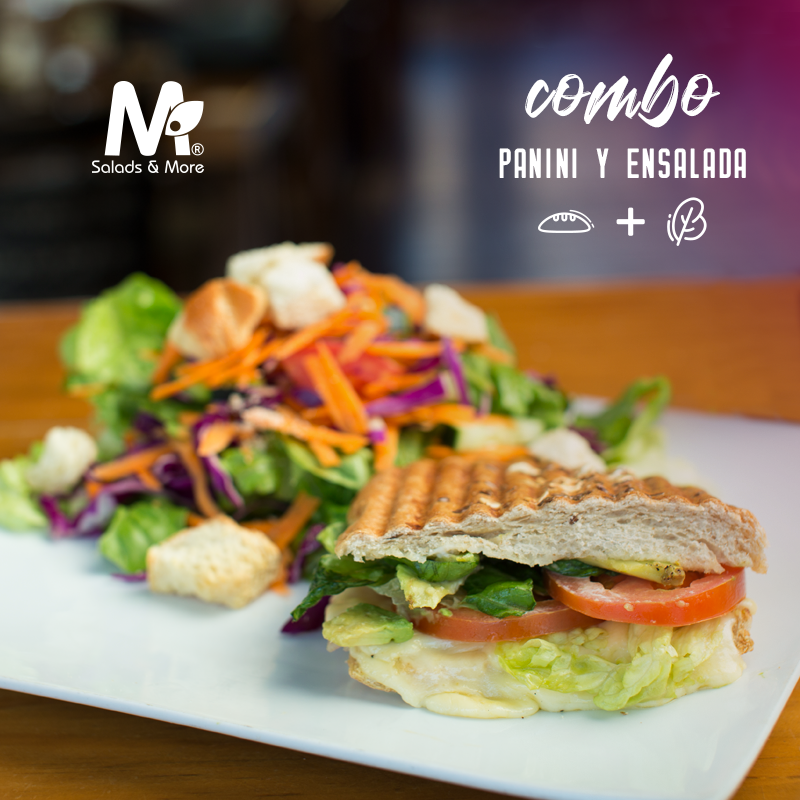 Combo Perfecto: 1/2 Panini, 1/2 Ensalada