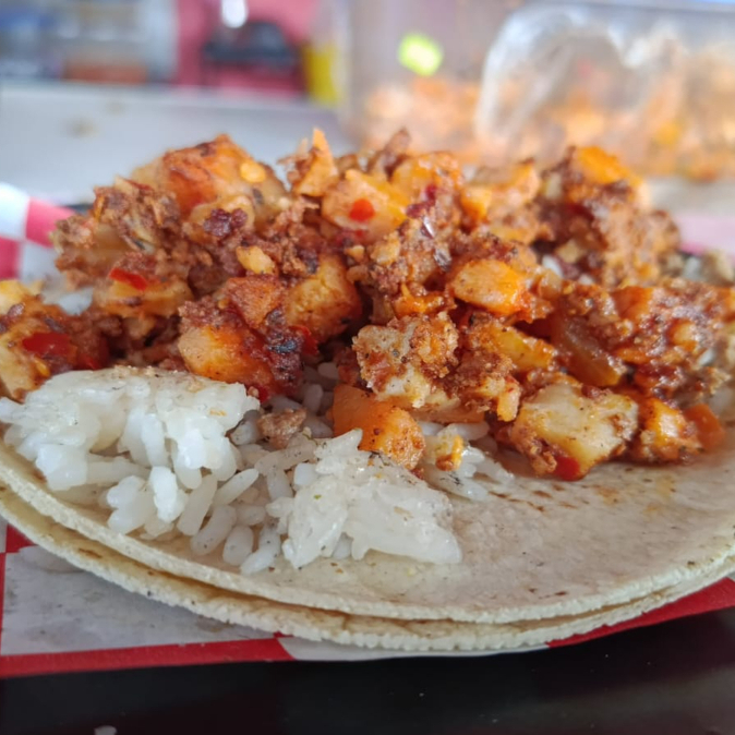 TACO PAPA CON CHORIZO