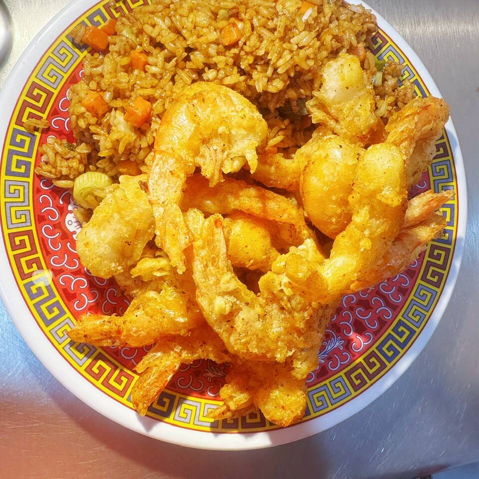 Plato grande puro camarón