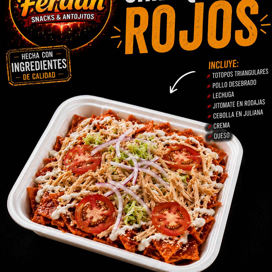Chilaquiles Rojos con Pollo Personales