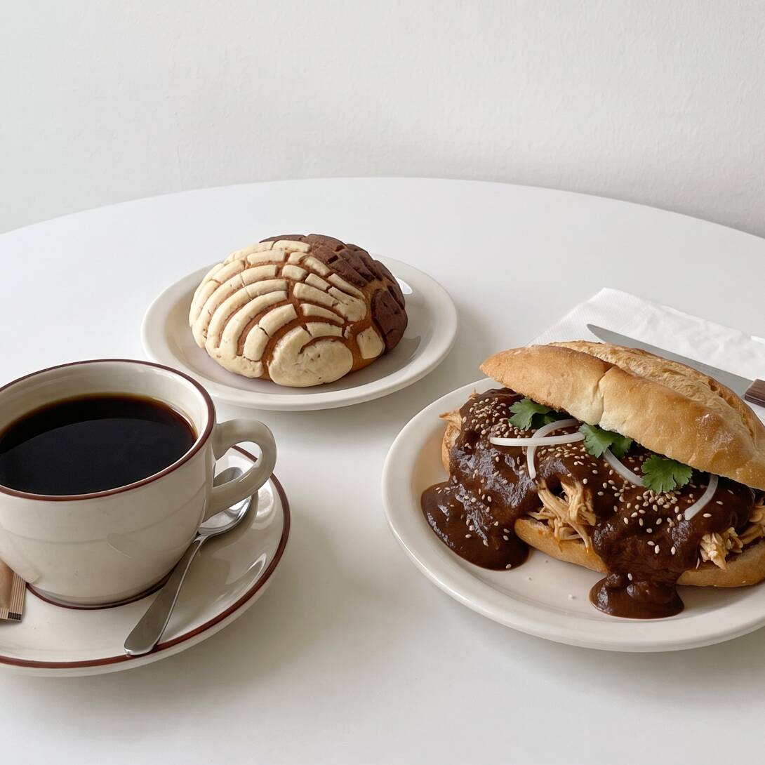 Combo 2 Torta de Mole con Pollo mas Café