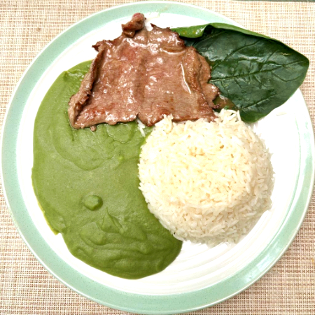 Pure de Espinaca con Bistec