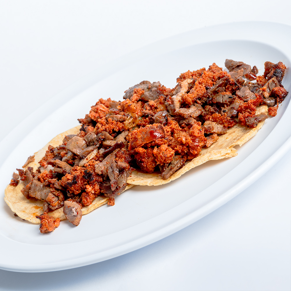 TACOS DE CECINA C/CHORIZO (2) 160grs