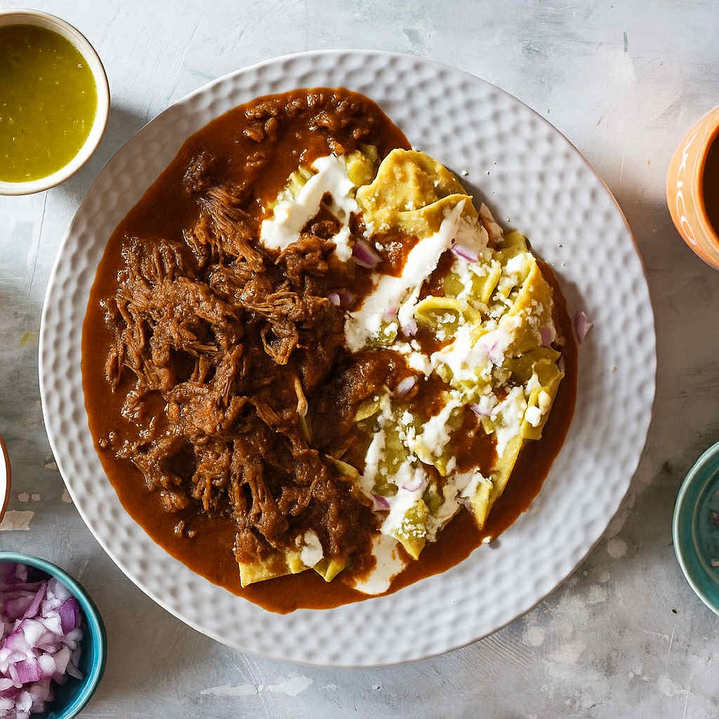 Chilaquiles Verdes con Birria