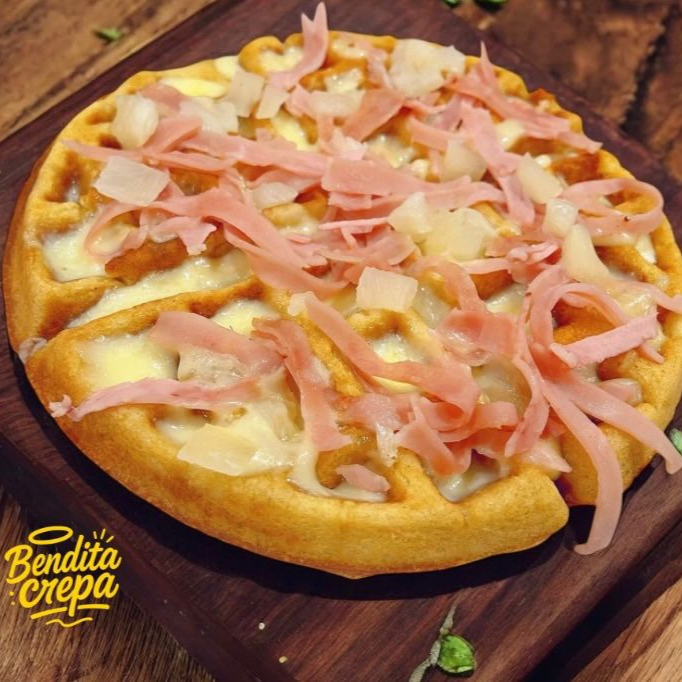 Waffle Hawaiano + Coca Cola 🍍🥤🍕