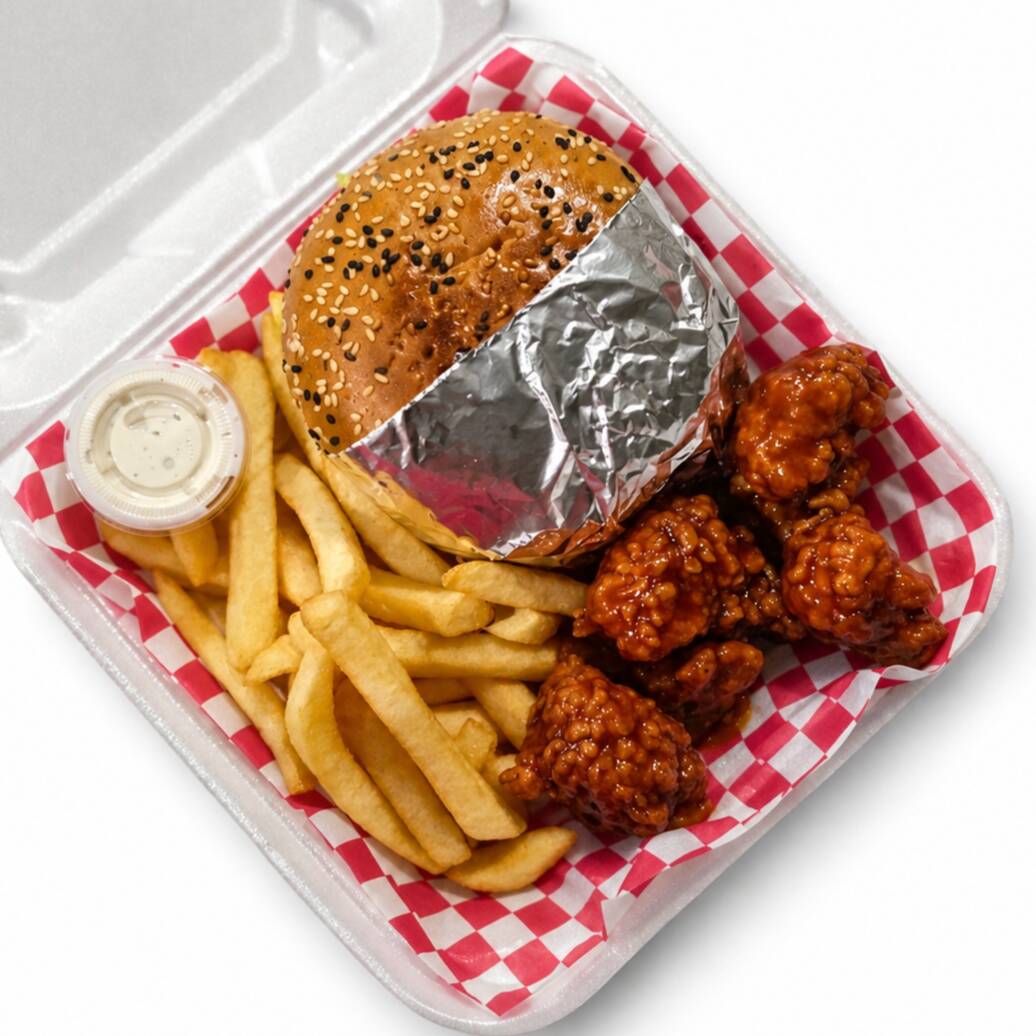 Hamburguesa + Boneless + Papas ⭐
