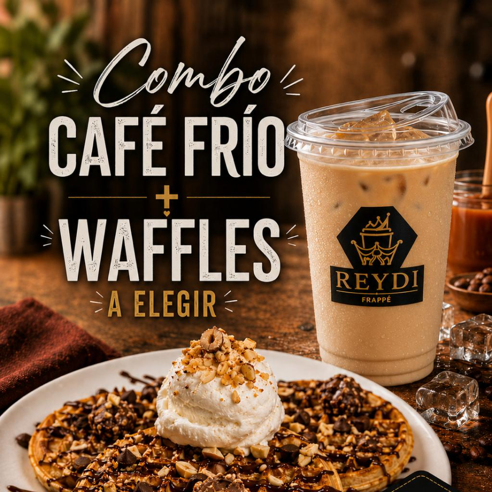 Combo Cafe frío + Waffles
