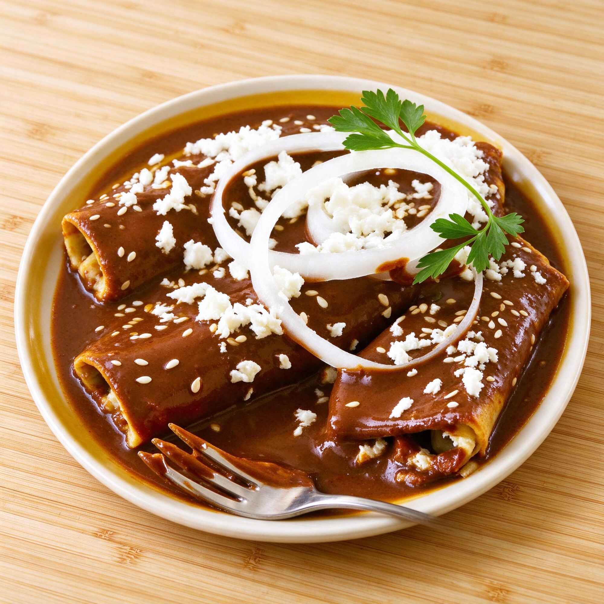 Enchiladas de Mole.(corrida)
