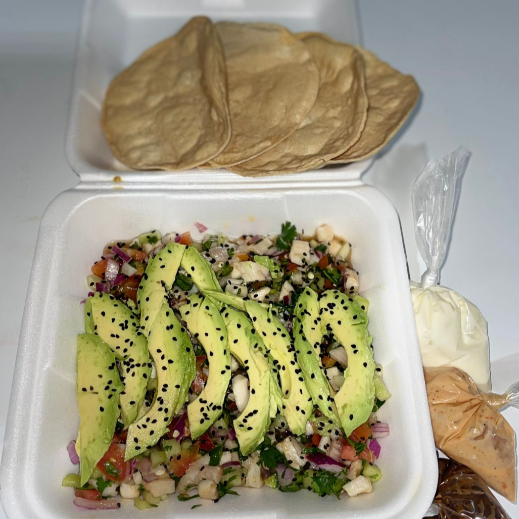 1/2 litro de ceviche de pescado mixto