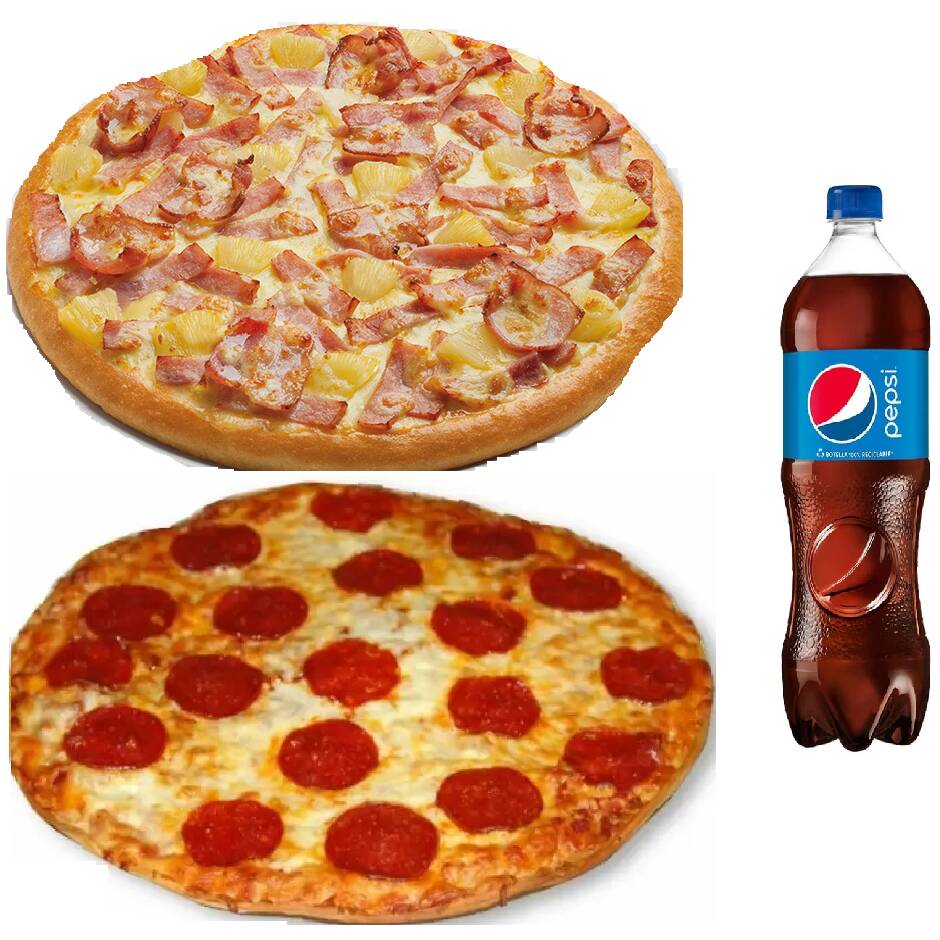 Combo 2 Pizzas Grandes + Refresco (Grande)