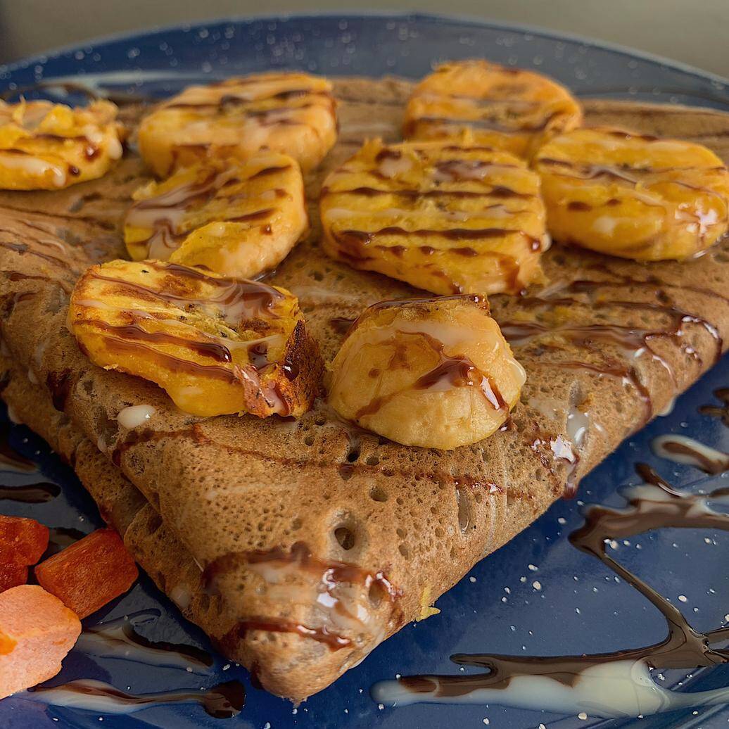 Crepa Plátano Asado con Nutella