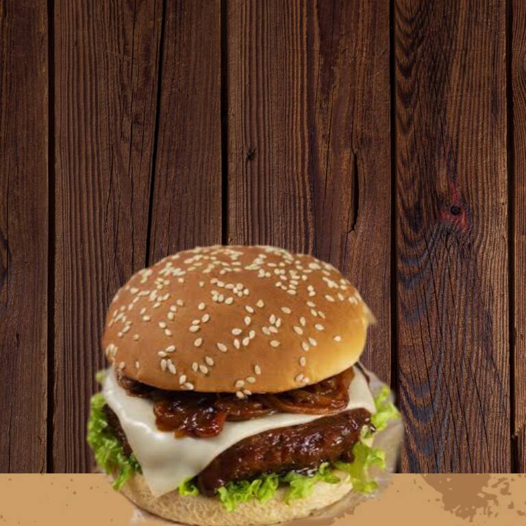 Hamburguesa BBQ Con Tocino y Queso Manchego