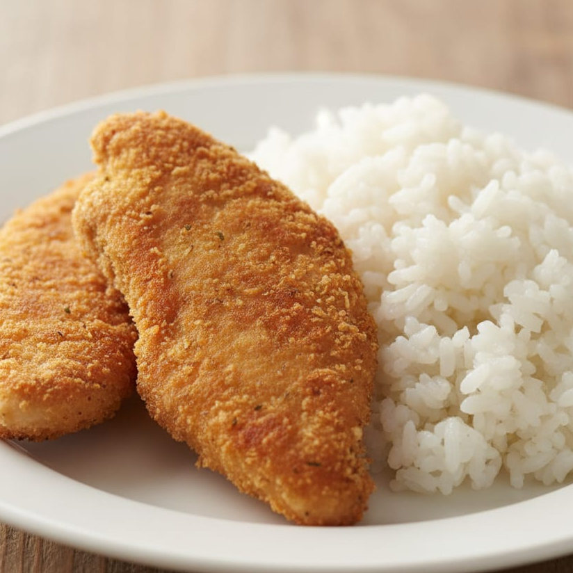 Para quem ama crocância, nosso filé é cuidadosamente empanado até atingir uma cor dourada perfeita, mantendo o interior macio e suculento. O prato vem com arroz branco e você ainda escolhe dois acompanhamentos para deixar tudo do seu jeito.