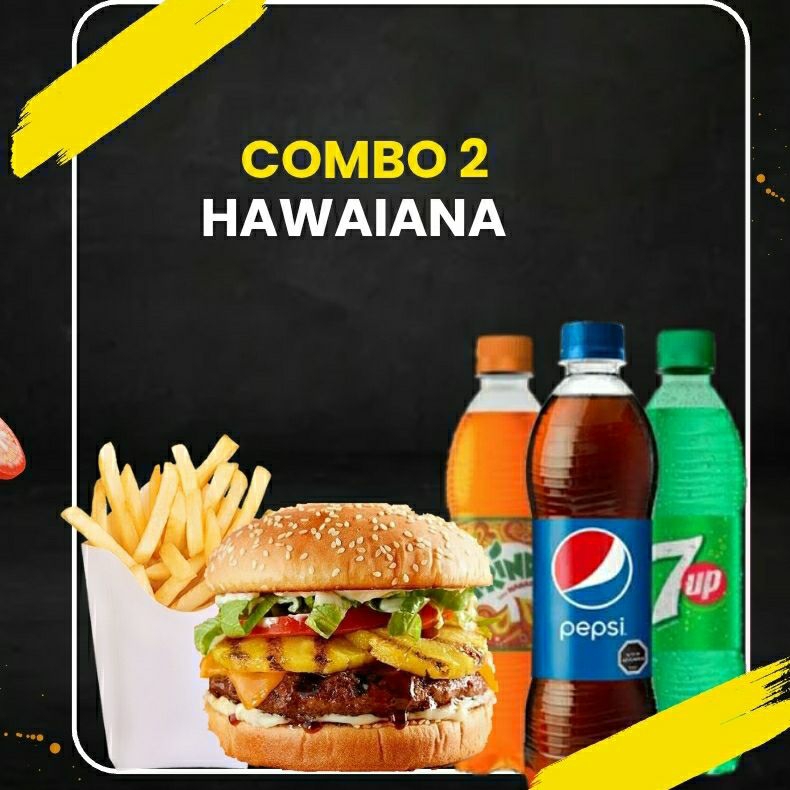 Combo 2R - Hamburguesa Hawaiana Papas Y Refresco