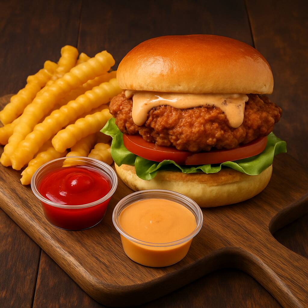 Combo Hamburgesa De Pollo Frito