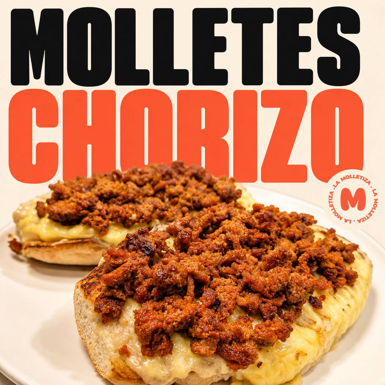 MOLLETES CON CHORIZO