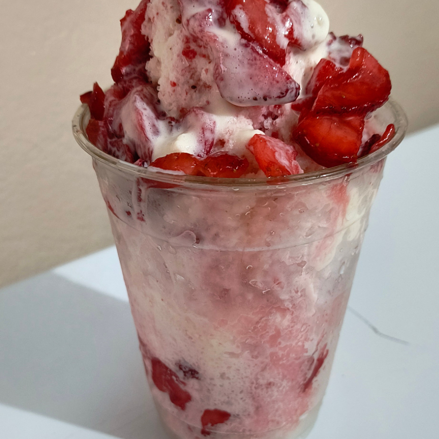 Fresa con queso crema