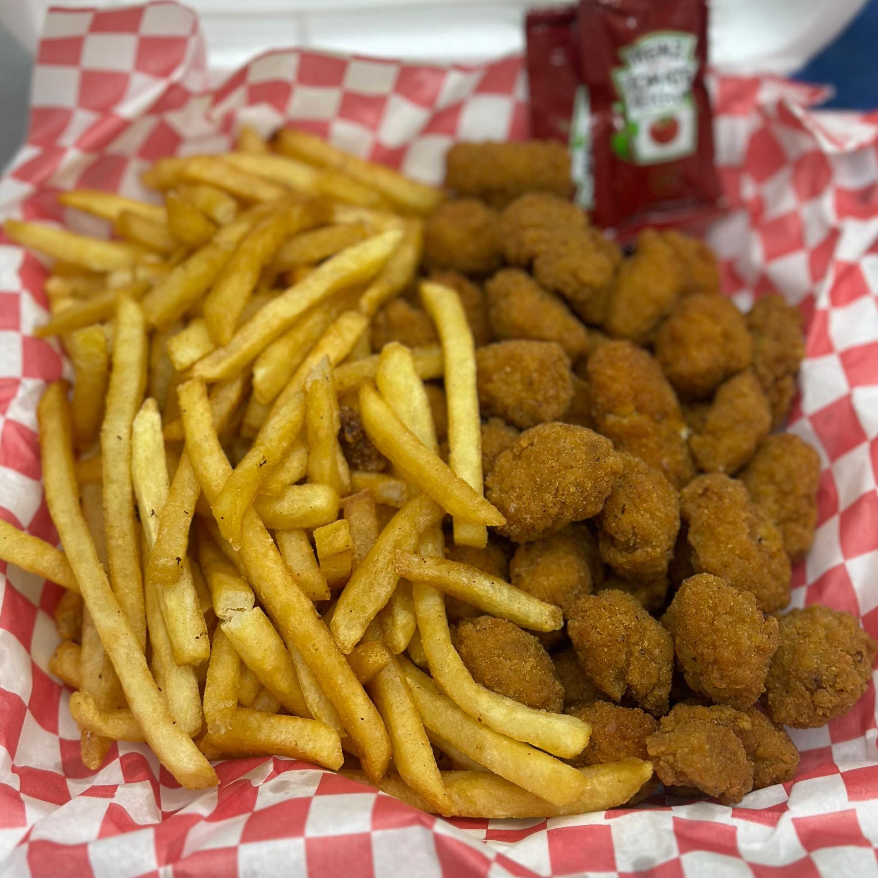 Palomitas de pollo con Papas