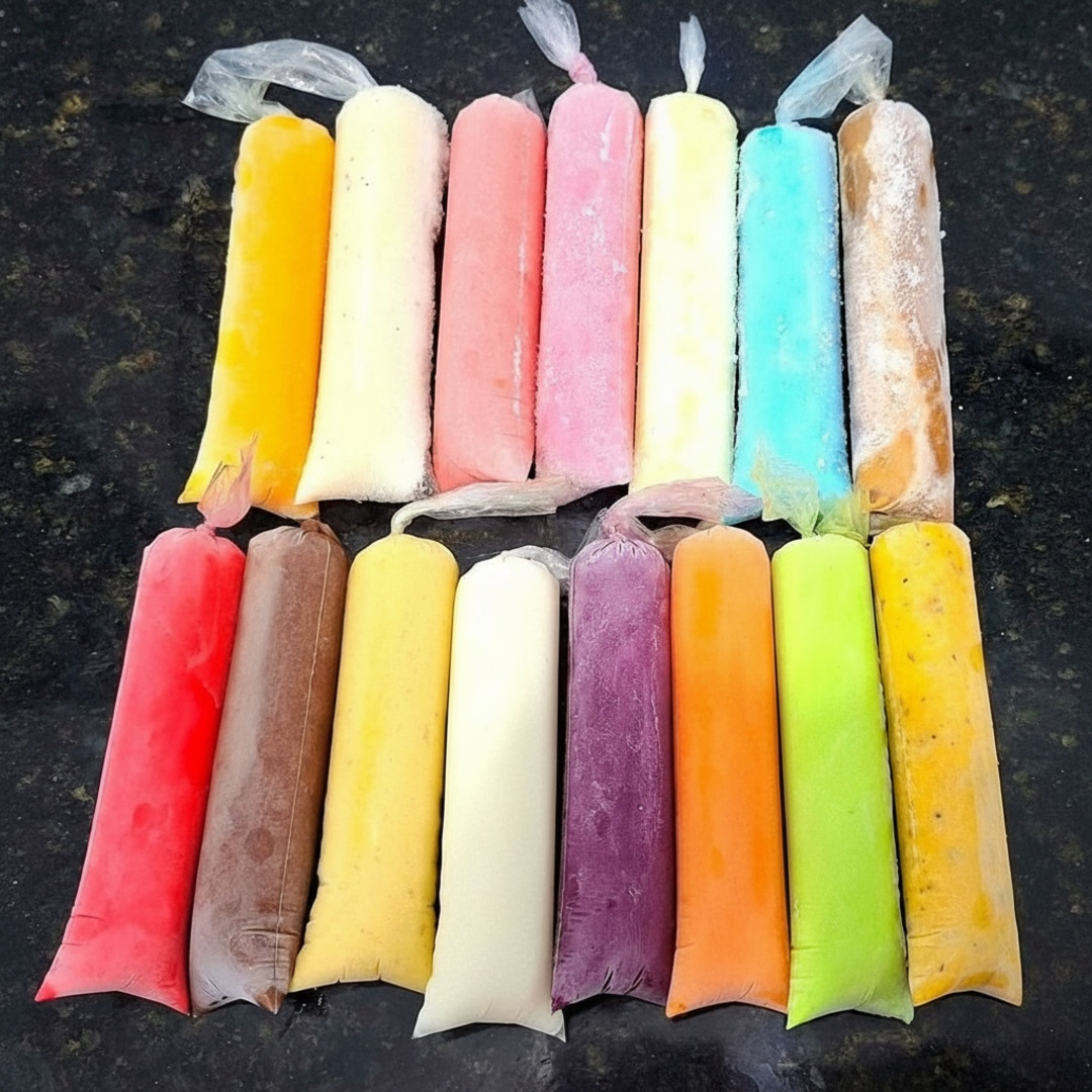 5 unidades de gelinhos de sabores variados, de acordo com a disponibilidade de estoque.