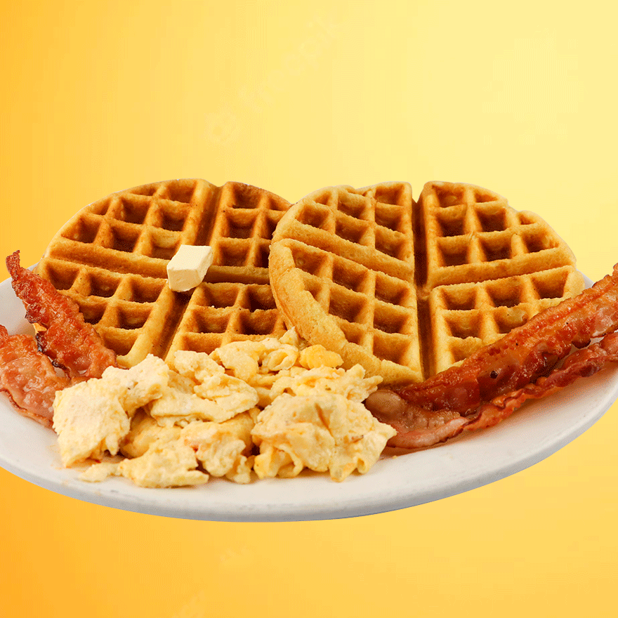 Waffle Americano (Huevos Revueltos)