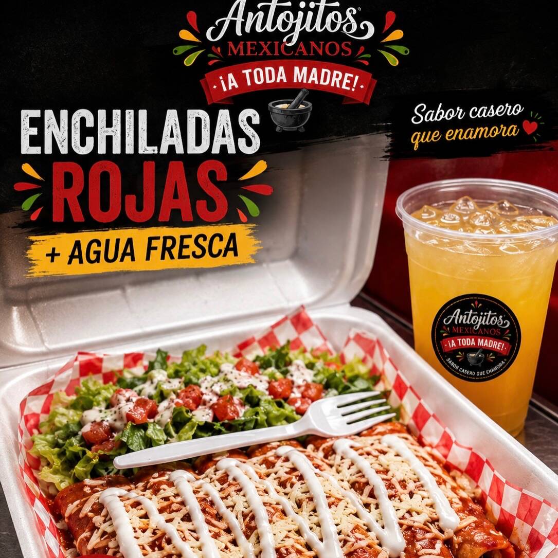 Enchiladas Rojas + Agua Fresca