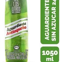 Litro Caja Tetra Aguardiente. Guaro Verde 1050mL