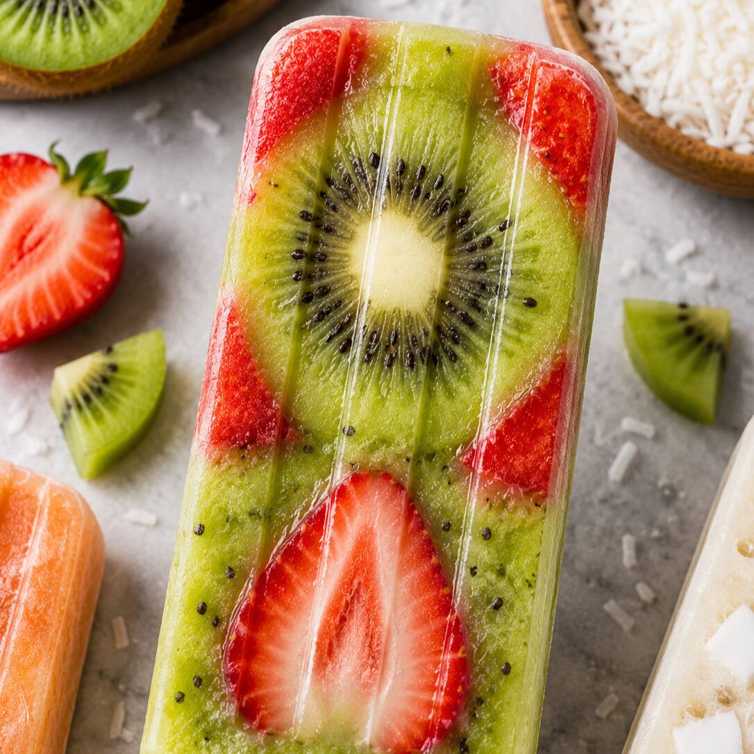 Paleta de Kiwi con Fresa