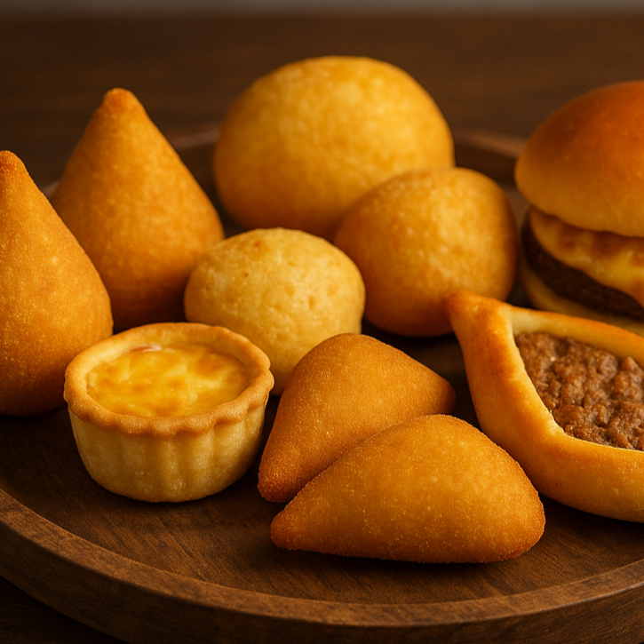 50% de desconto em qualquer Salgado escolha o seu (Coxinha, Pão de Queijo, Risole, Esfiha, Hamburgão) sai R$ 4,00 cada