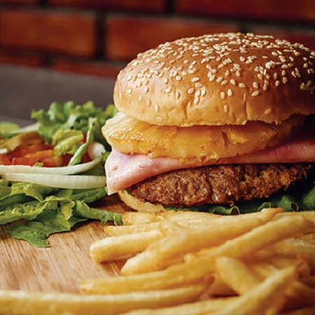 Hamburguesa Hawaiana Arrachera