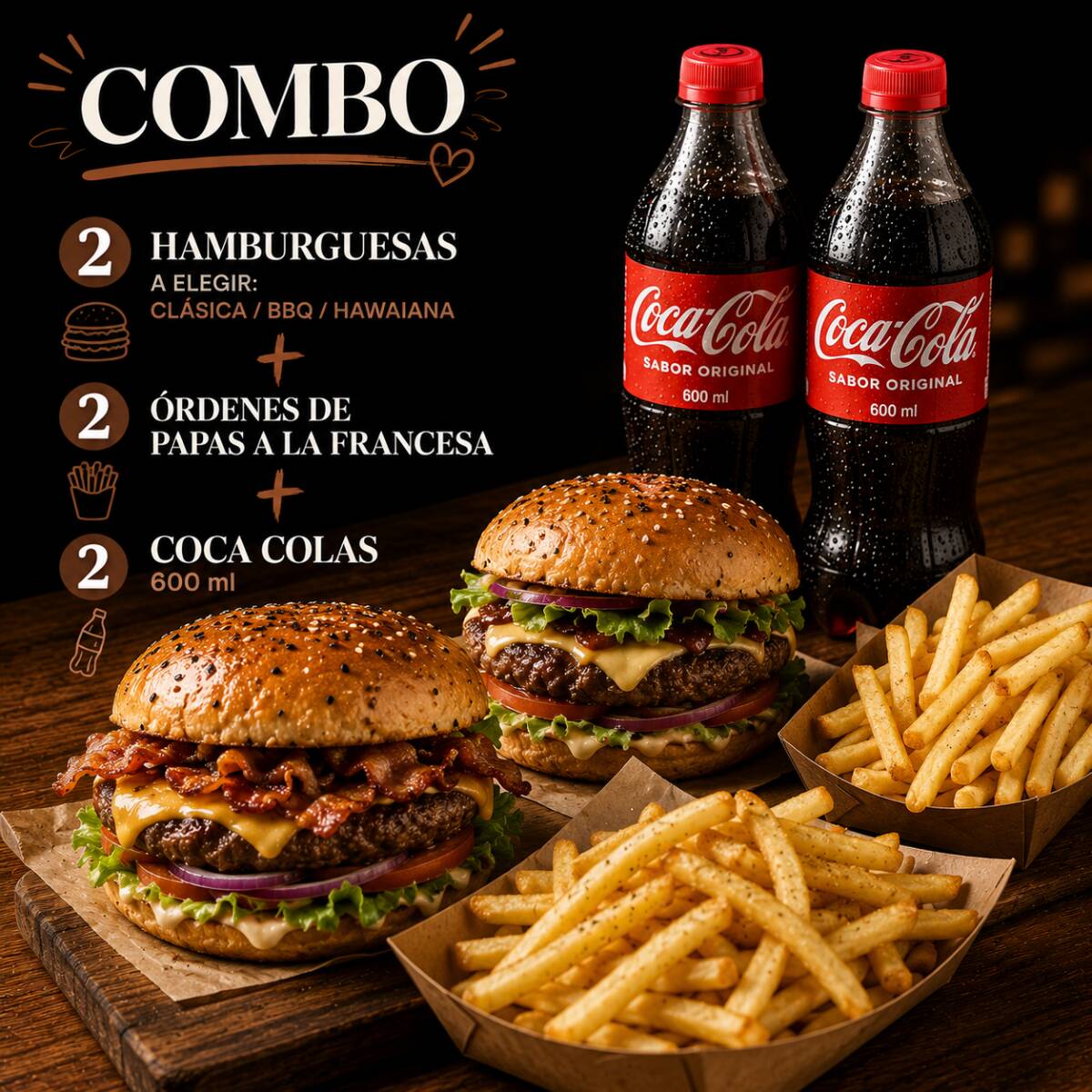 Combo Burger Pareja MUNDIALISTA