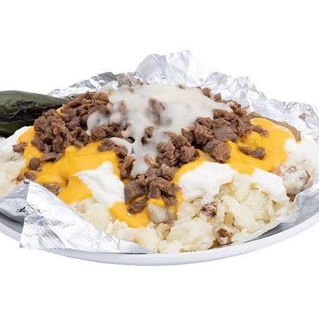 Papa Asada con Carne