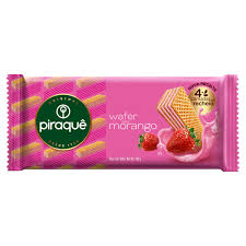 BISCOITO PIRAQUÊ WAFER DE MORANGO 100G