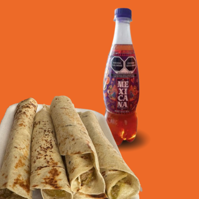 Fogombo 3 Mini Burritos+1 Refresco Mexicana 400ML