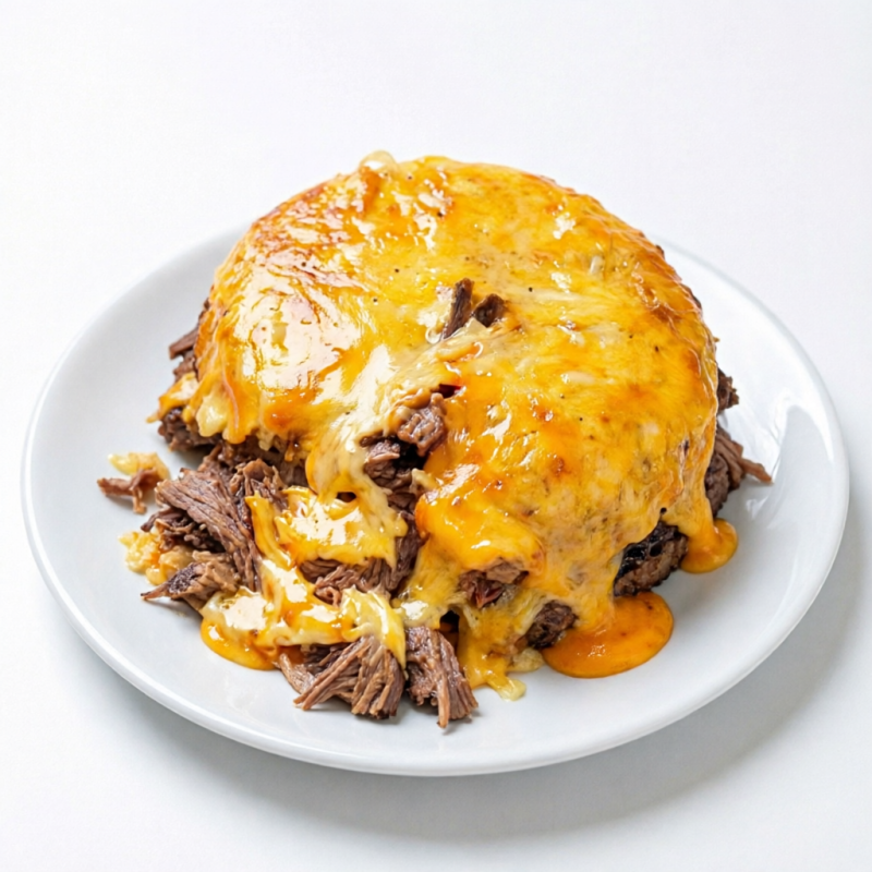 Costela desfiada e cheddar, 450g.