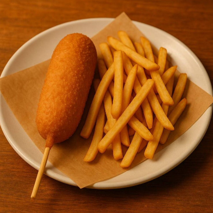 Corn Dog con Papas